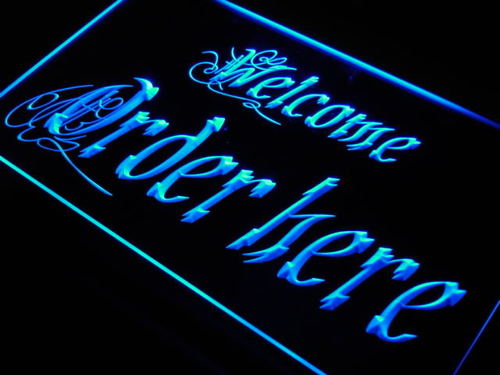 Welcome Order Here Display Shop Neon Light Sign